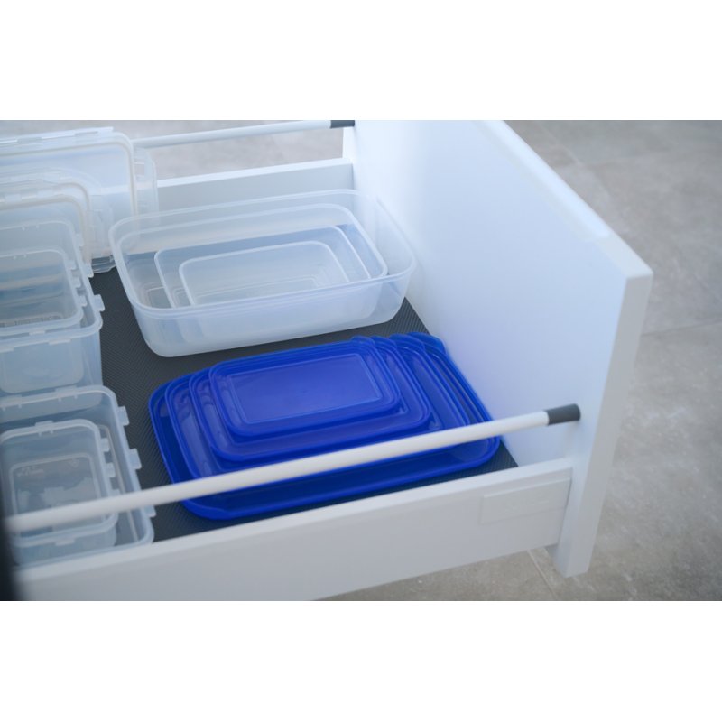 Rechthoekige kunststof diepvriesdoos 0,45 liter blauw